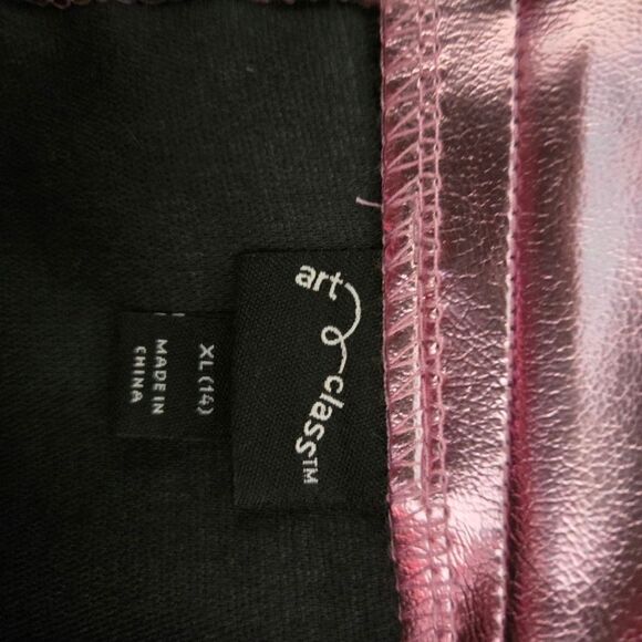 Art Class Rose Gold Pink Metallic Mini Skirt - Picture 3 of 4